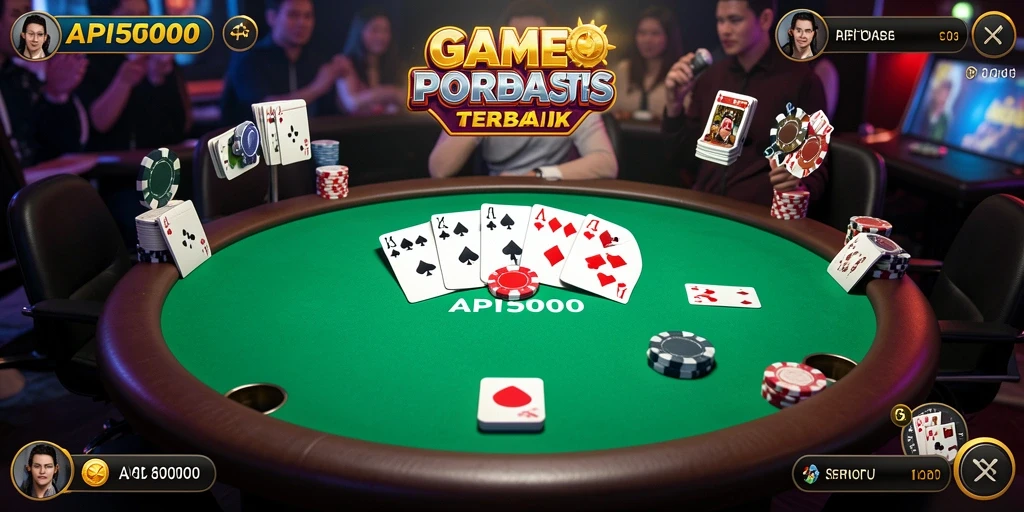 Tampilan screenshot gameplay seru dalam API5000 saat bermain Poker.