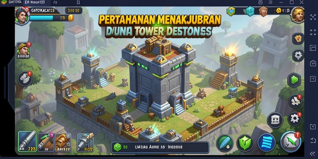Gameplay seru dan menegangkan di GATOTKACA123 Tower Defense.