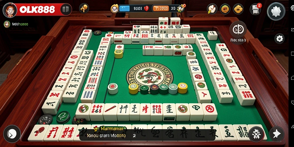 Screenshot permainan OLX888 yang menampilkan gameplay Mahjong yang seru.