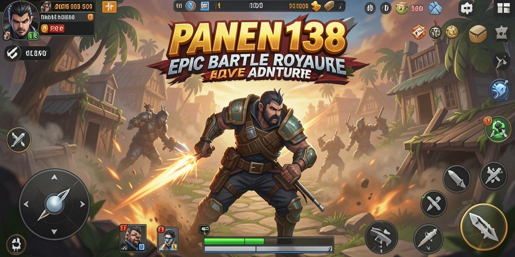 Tangkapan layar PANEN138 menampilkan aksi intens dalam pertempuran Battle Royale.