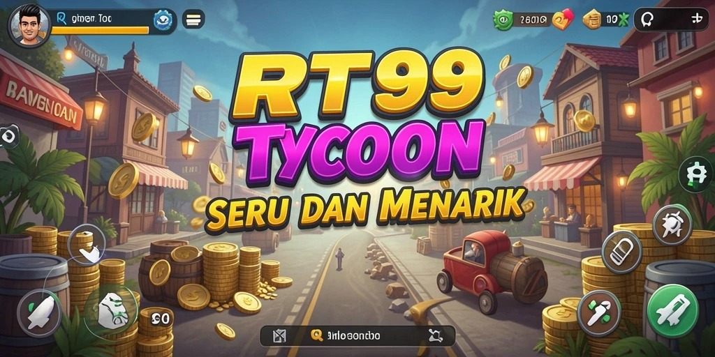 Tampilan gameplay RT99 yang seru dan menarik saat membangun kerajaan Tycoon.